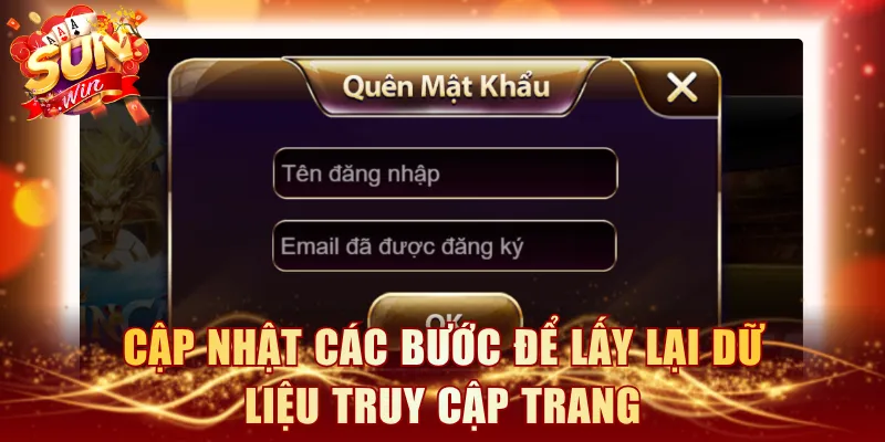 Cập nhật các bước để lấy lại dữ liệu truy cập trang