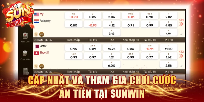 Cập nhật và tham gia chơi cược ăn tiền tại SUNWIN